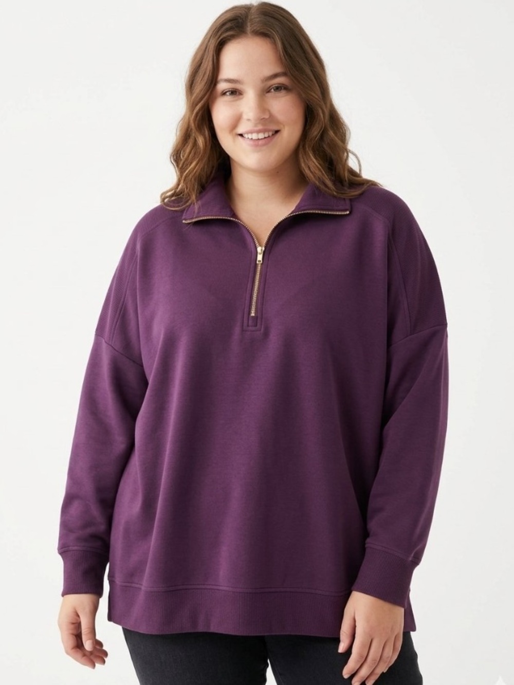 Cable & Gauge Active Air Knit Half Zip Pullover Sweater Top Plus Size 2X Casual